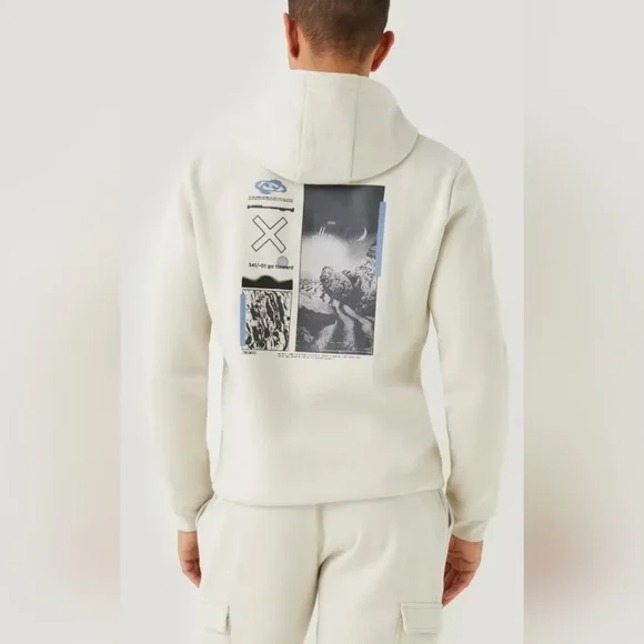 Men's U.S Athletic Ecru Utility Hoodie Size L - Picture 2 of 4